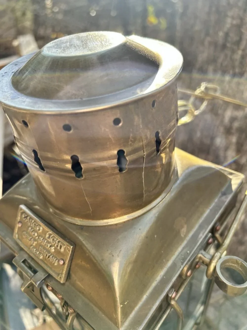 Vintage Marine Cargo Light GR Britain 1939 Brass Ship Carriage Lantern Nautical